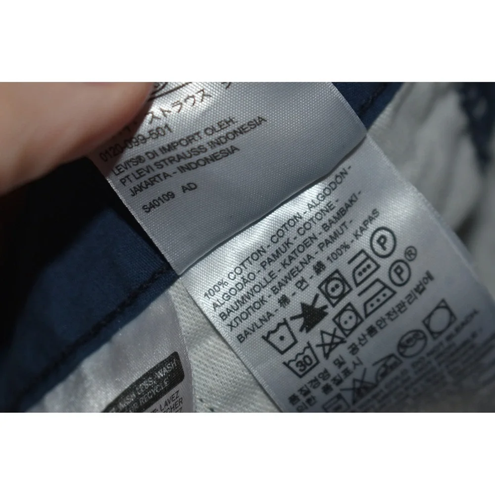 Levi's Strauss & Co Cargo Shorts Mens 36 Blue Ripstop Cotton Multi Pocket **